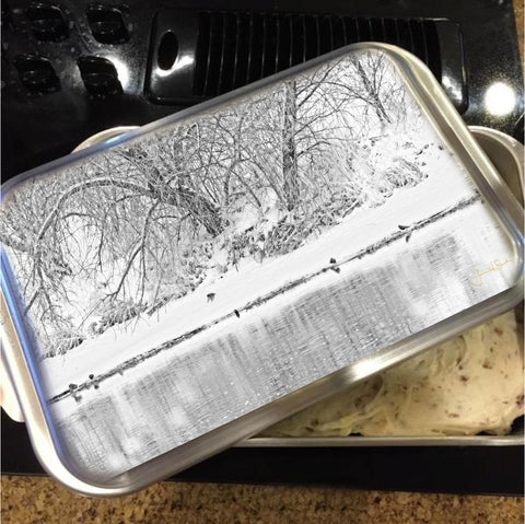 Winter Scene on the Platte River Cake Pan with Lid