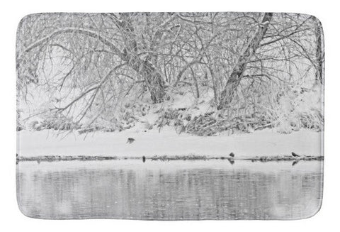 Winter Scene on the Platte River Bath Mat