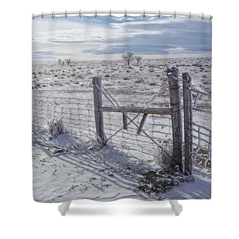 Winter Sunlight On The South Fenceline Shower Curtain