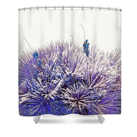 Winter Yucca in Blue Shower Curtain