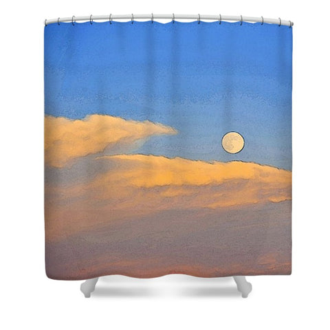 Wyoming Super Moon Shower Curtain