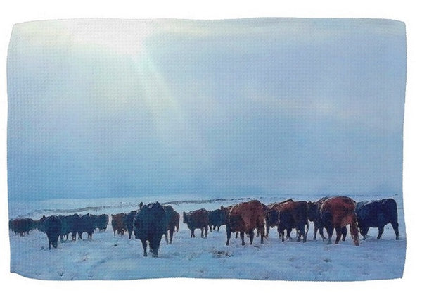 Wyoming Winter Push Kitchen Towel