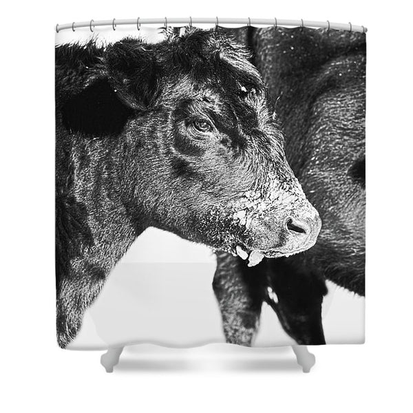Black And White On Angus Shower Curtain