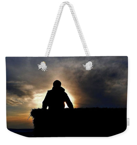 Bucking Hay at Sunrise Weekender Tote bag