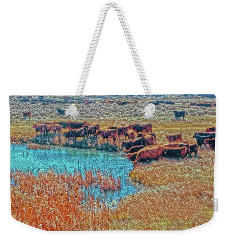 Cattails, Cattle And Sage Weekender Tote bag