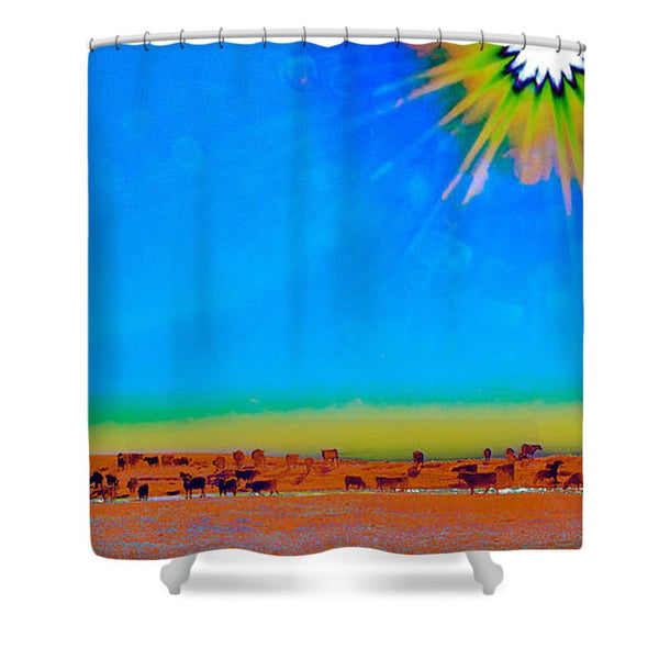 Hay Meadow To Water Shower Curtain