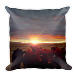 Winter Sunset at Night Feed Throw Pillow