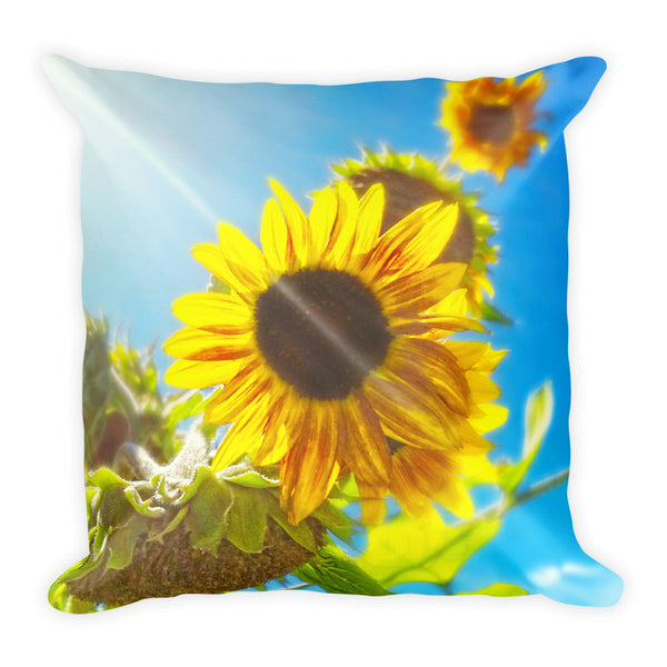 Sunflower and Sunlight Throw Pillow