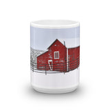 Red Barn in Winter Mug