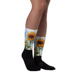 Sunflower and  Blue - Black foot socks