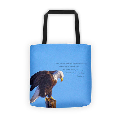 Preparing for Patriotic Flight Eagle Inspirational Tote bag