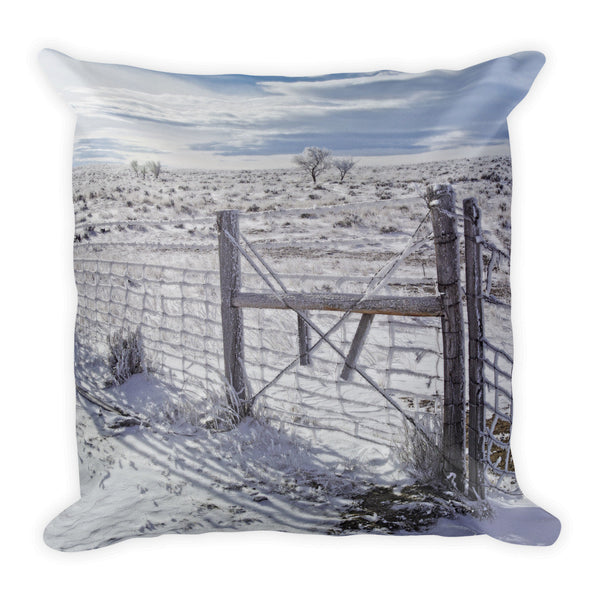 Winter Sunlight On The South Fenceline Throw Pillow