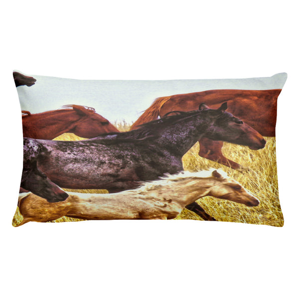Spirit Races on the Prairie Rectangular Pillow