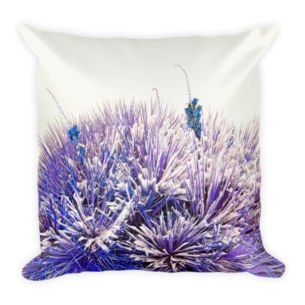 Winter Yucca in Blue Throw Pillow