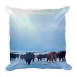 Wyoming Winter Push Throw Pillow