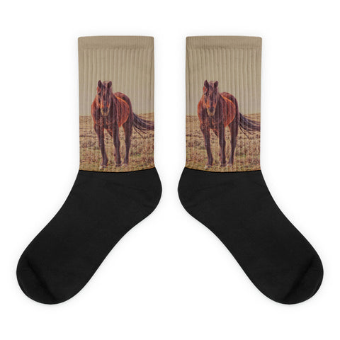 Rust And Prairie Wise - Black foot socks