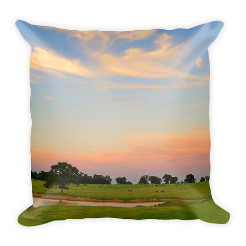 Ranch Setting with Moon Throw Pillow