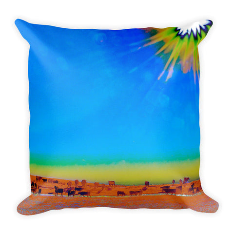 Hay Meadow to Water Throw Pillow