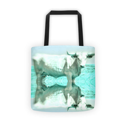 Turquoise and Steer Tote bag