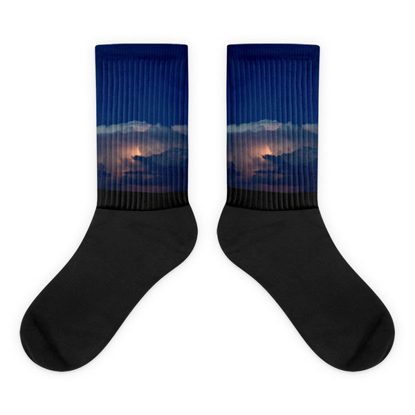 Thunder Boomer Over Wyoming Skies - Black foot socks