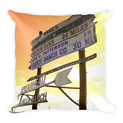 Wyoming Ranch Directions Throw Pillow