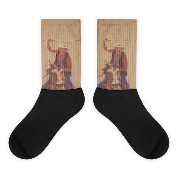 Rope 'em  While They're Hot - Black foot socks