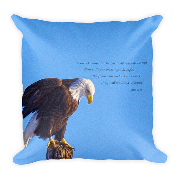 Preparing for Patriotic Flight Eagle Inspirational Throw Pillow