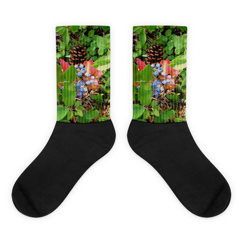 The Colors of Fall - Black foot socks