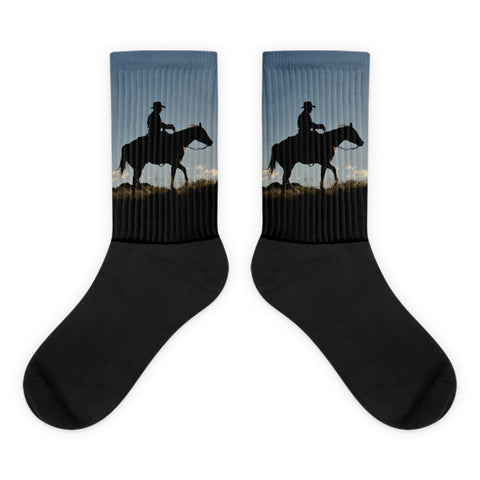 Sunset Ride - Black foot socks