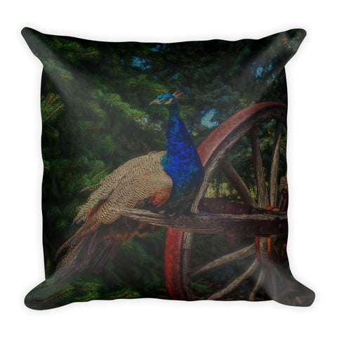 Peacock Vantage Throw Pillow
