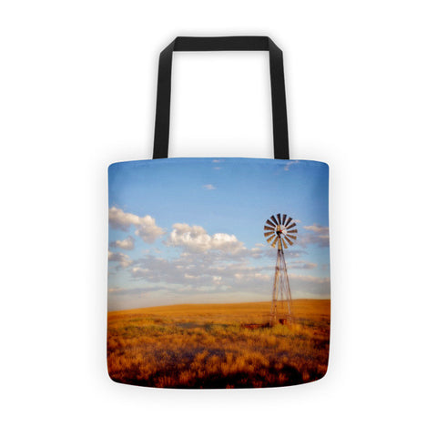 Windmill at Sunset Tote bag