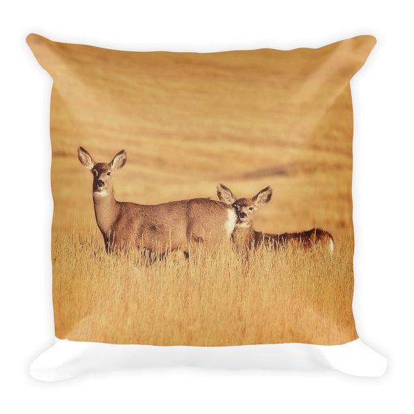 Sunset Deer Throw Pillow