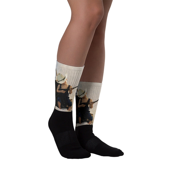 Country Time - Black foot socks