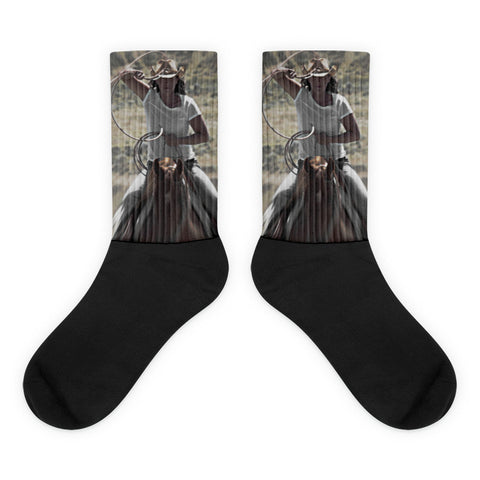 On a Rope and a Prayer - Black foot socks