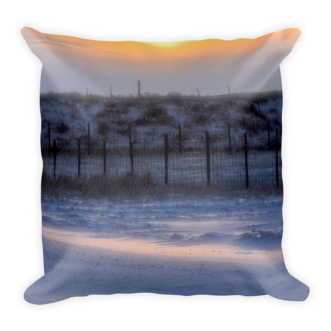 Early Morning Winter Throw Pillow