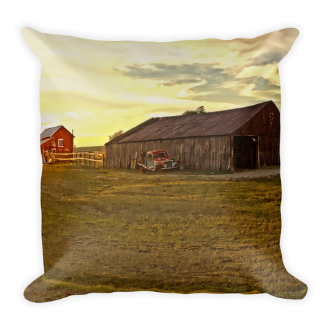 Leuenberger Barn at Sunset Throw Pillow