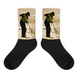Breaking Wyoming Ice - Black foot socks