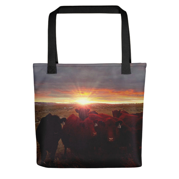 Winter Sunset at Night Feed Tote bag