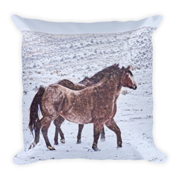 Prancing in the Snow Throw Pillow