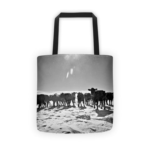 Heifers in the Snow Tote Bag