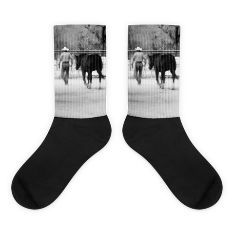 Hour by Hour I place my days in your hands - Black foot socks