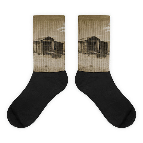 Out on the Prairie - Black foot socks