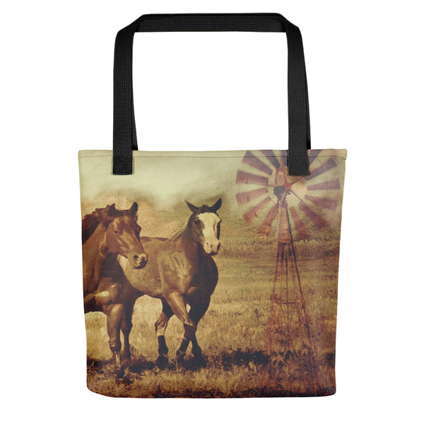 Wild Horses and Windmills Tote bag