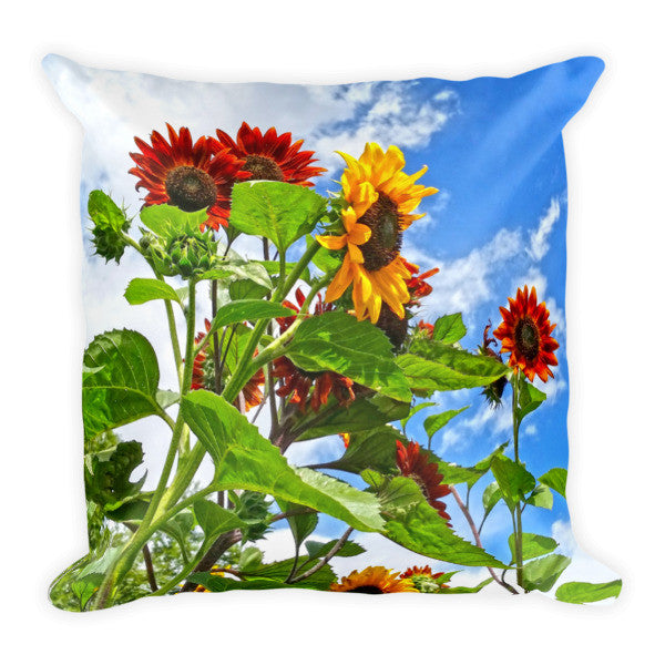 Rustic Sunflowers Throw Pillow