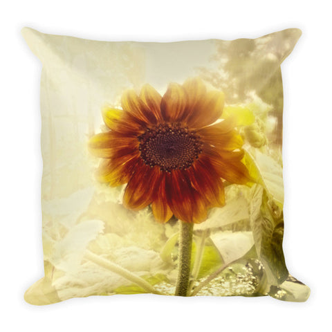 Dusty Retro Sunflower Throw Pillow