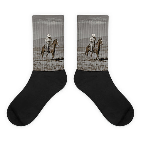 Those Wild Montana Skies - Black foot socks