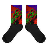 Saddle Electric Red - Black foot socks