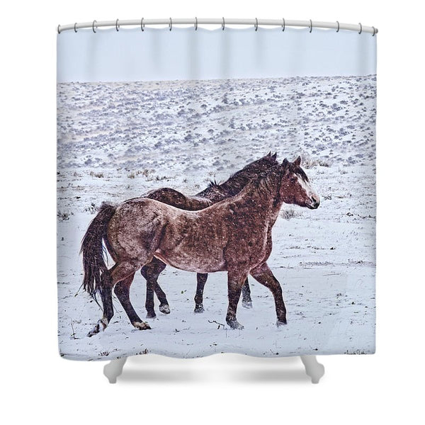 Prancing in the Snow Shower Curtain