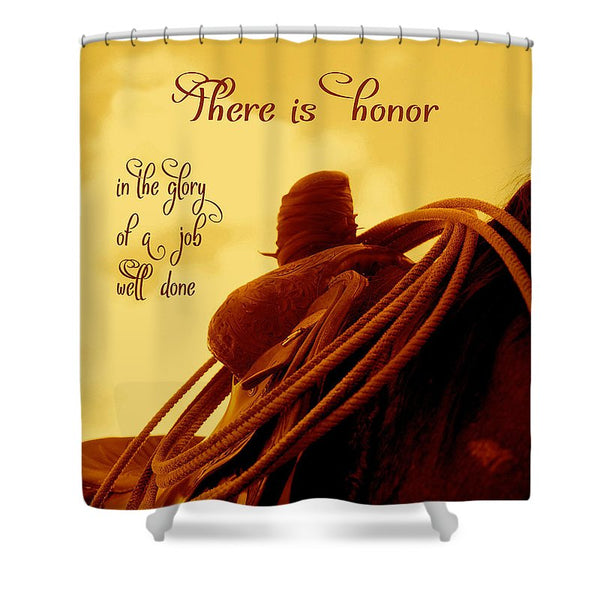 Rested Western Saddle Shower Curtain