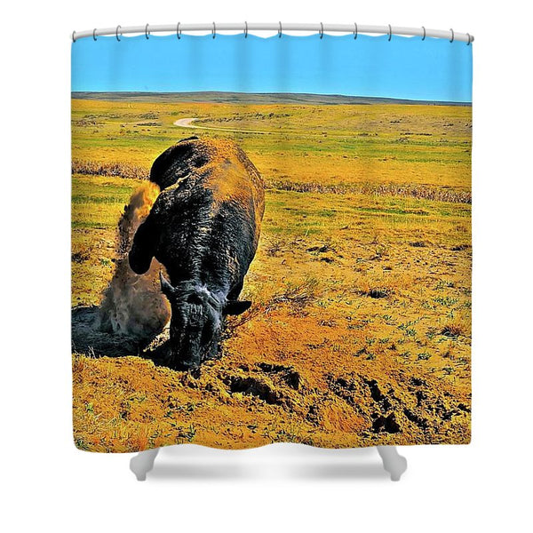 Saturated Sand Wave Shower Curtain